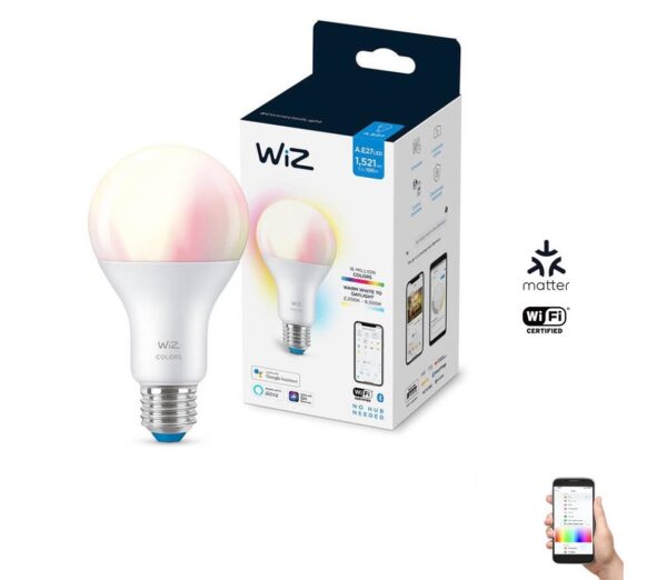 WiZ LED RGBW Dimmelhető izzó A67 E27/13W/230V 2200