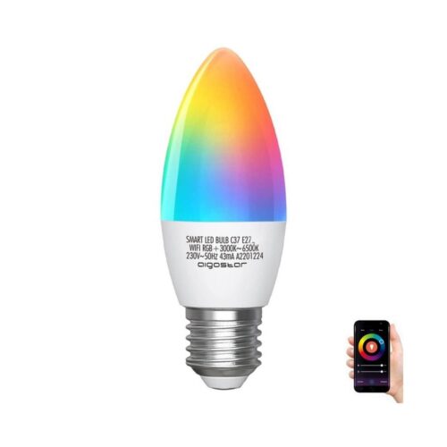 B.V. LED RGBW Dimmelhető izzó C37 E27/5W/230V 3000