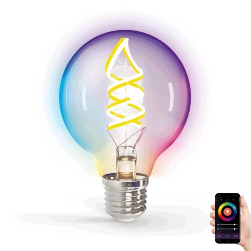 B.V. LED RGBW Dimmelhető izzó FILAMENT G80 E27/4