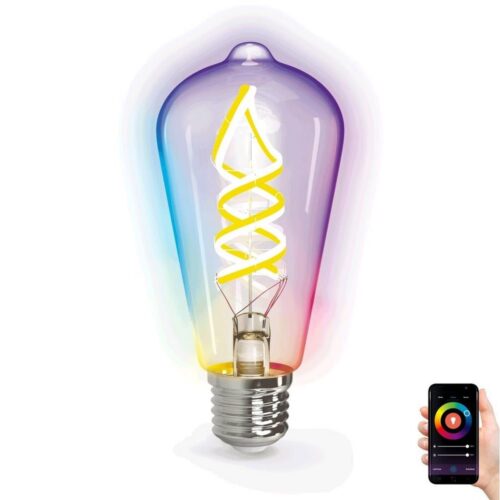 B.V. LED RGBW Dimmelhető izzó FILAMENT ST64 E27/4