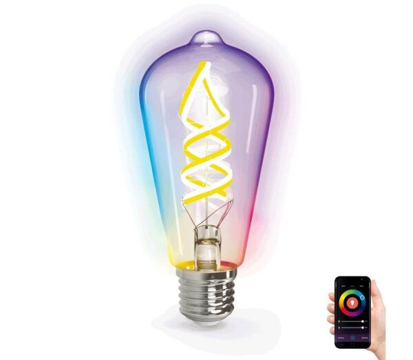 B.V. LED RGBW Dimmelhető izzó FILAMENT ST64 E27/4