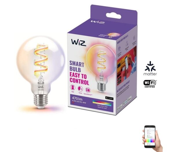 WiZ LED RGBW Dimmelhető izzó G95 E27/6