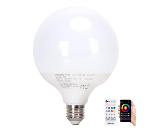B.V. LED RGBW Dimmelhető izzó MESH G120 E27/4