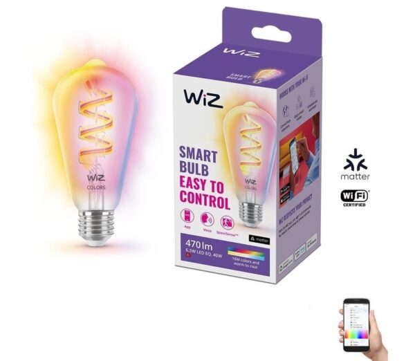 WiZ LED RGBW Dimmelhető izzó ST64 E27/6