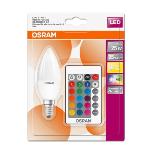 Osram LED RGBW Dimmelhető izzó STAR E14/4
