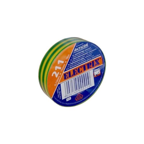 AP01 − Szigetelő szalag ELECTRIX 15mm x 10 m sárgászöld