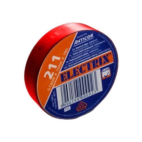 AP01R − Szigetelő szalag ELECTRIX 15mm x 10m piros