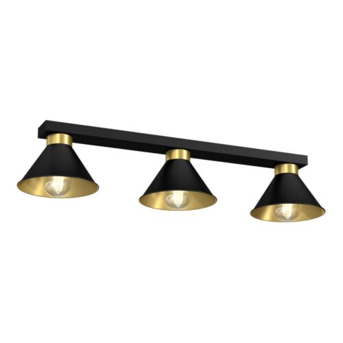 Spotlámpa DEMET 3xE27/60W/230V fekete/arany