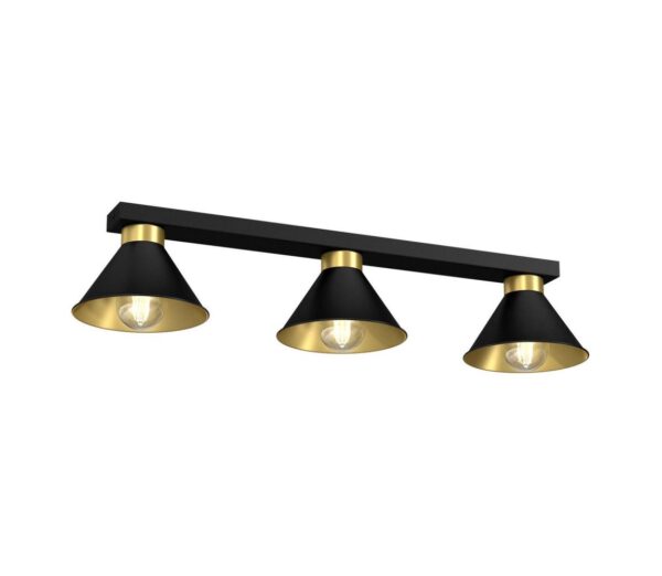 Spotlámpa DEMET 3xE27/60W/230V fekete/arany