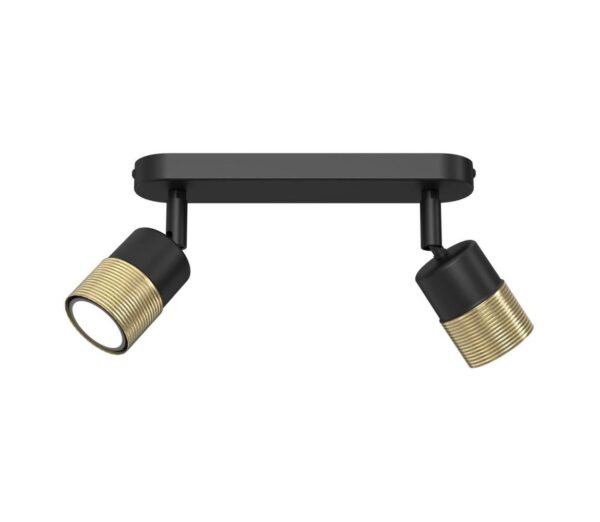 Spotlámpa MIZU 2xGU10/8W/230V fekete/sárgaréz