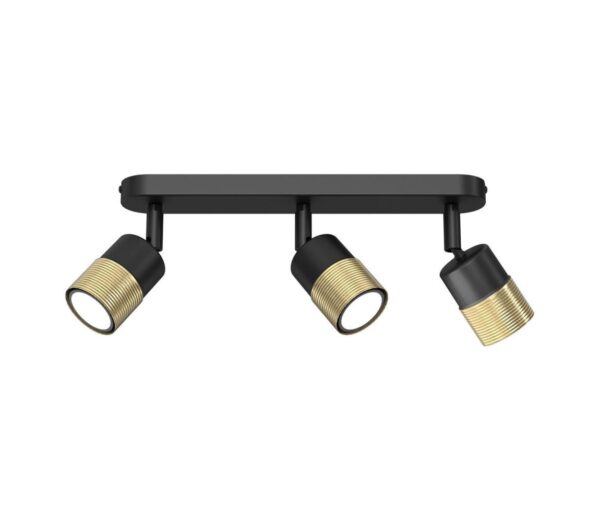 Spotlámpa MIZU 3xGU10/8W/230V fekete/sárgaréz