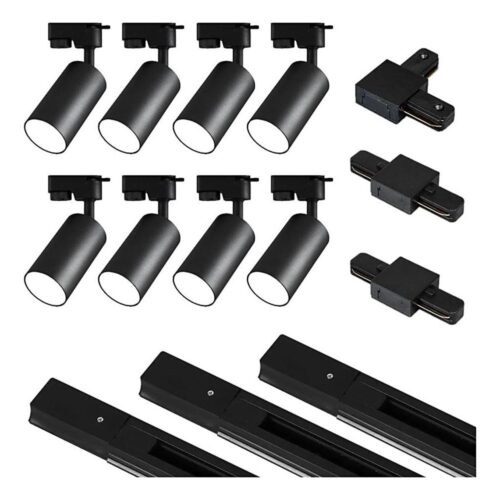 Spotlámpa sínrendszerrel 8xGU10/25W/230V fekete