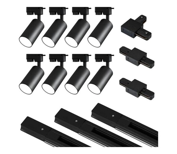 Spotlámpa sínrendszerrel 8xGU10/25W/230V fekete