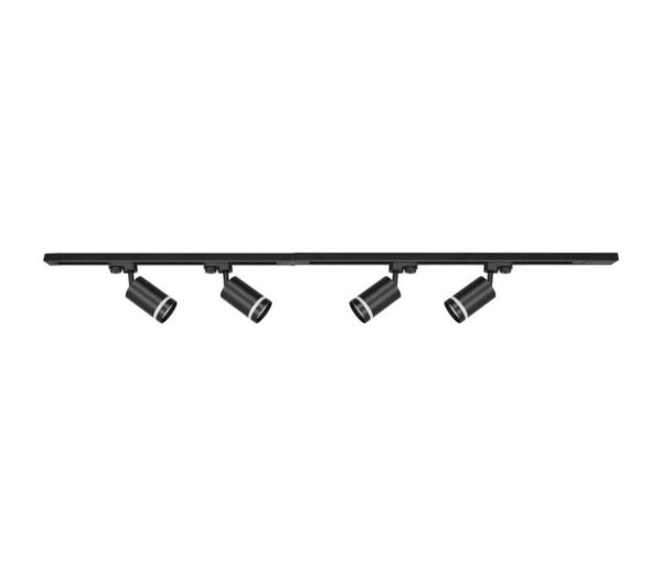 Spotlámpa sínrendszerrel PIPE 4xGU10/10W/230V 2x1m fekete