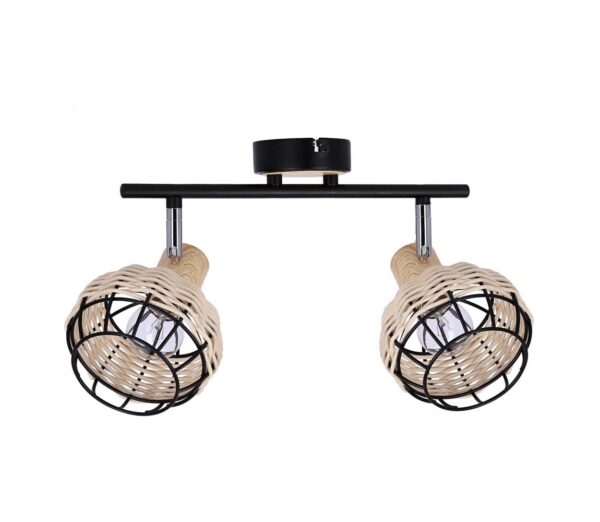 Spotlámpa TAJGA 2xE14/40W/230V rattan/fekete