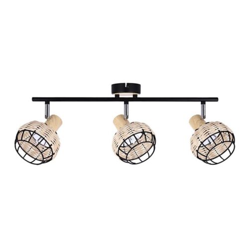 Spotlámpa TAJGA 3xE14/40W/230V rattan/fekete