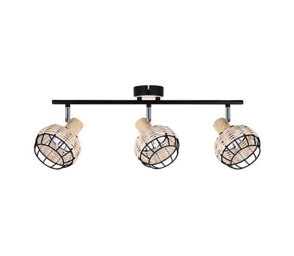 Spotlámpa TAJGA 3xE14/40W/230V rattan/fekete