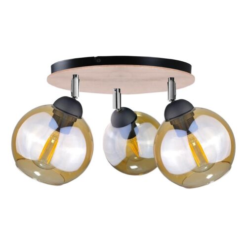 Keter Lighting Spotlámpa THEA WOOD 3xE27/60W/230V á. 30 cm