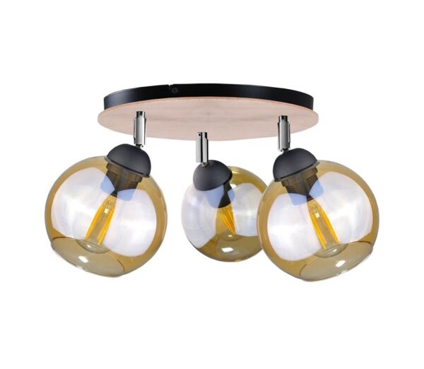 Keter Lighting Spotlámpa THEA WOOD 3xE27/60W/230V á. 30 cm