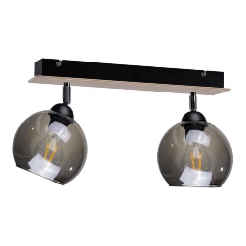 Keter Lighting Spotlámpa UNO WOOD 2xE27/60W/230V fekete/barna