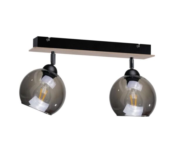 Keter Lighting Spotlámpa UNO WOOD 2xE27/60W/230V fekete/barna