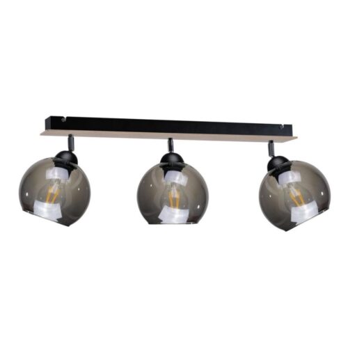 Keter Lighting Spotlámpa UNO WOOD 3xE27/60W/230V fekete/barna