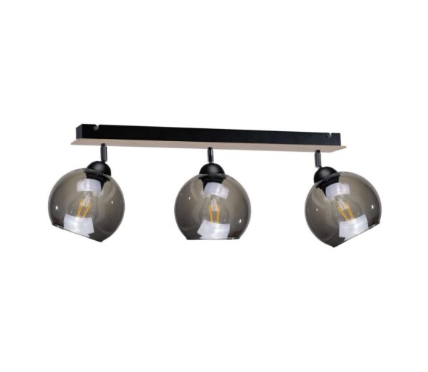 Keter Lighting Spotlámpa UNO WOOD 3xE27/60W/230V fekete/barna