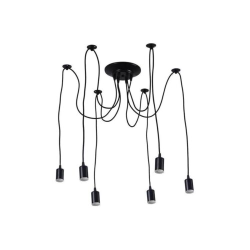 Tápkábel 6xE27/60W/230V pók fekete