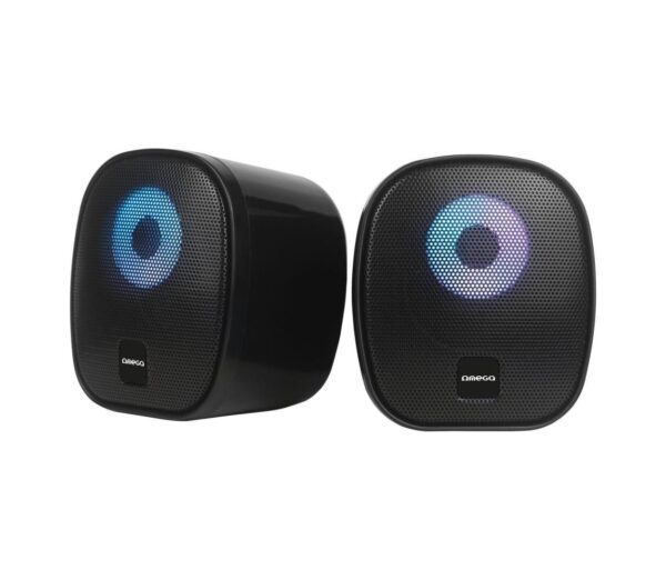 USB Hangszóró RGB háttérvilágítással 2x3W/5V fekete