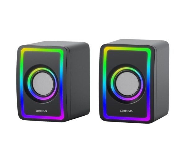 USB Hangszóró RGB háttérvilágítással 2x3W/5V fekete