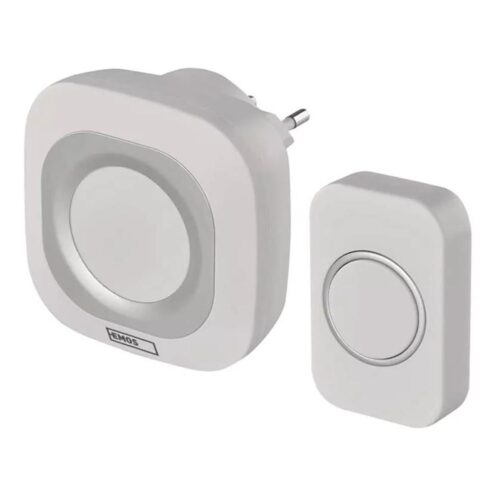 Vezeték nélküli csengő konnektorba 230V + 1xCR2032 IP44 fehér