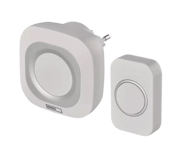 Vezeték nélküli csengő konnektorba 230V + 1xCR2032 IP44 fehér