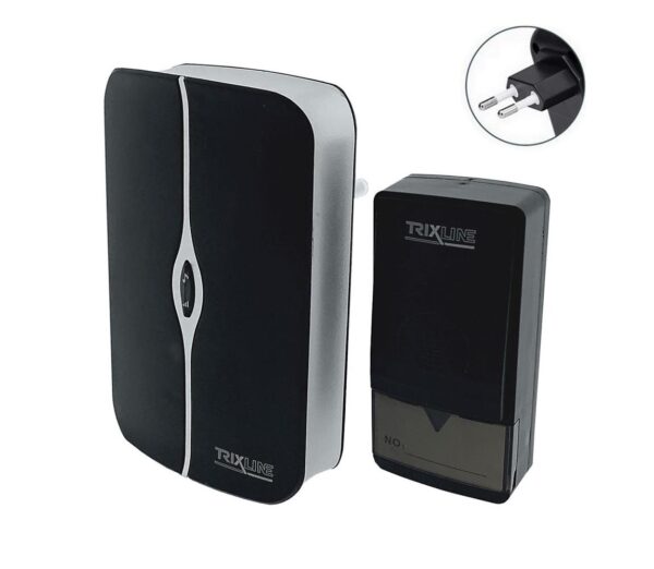Vezeték nélküli csengő konnektorba PIEZO BELL 230V + 1x23A IP40 fekete