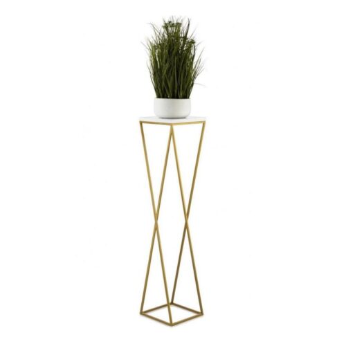 HowHomely Virágállvány LOFT 100x24 cm arany/fehér