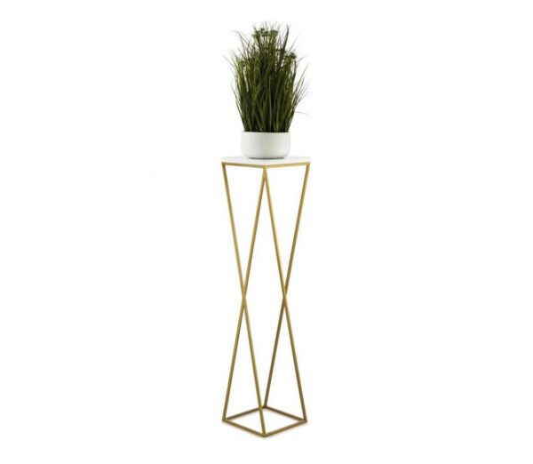 HowHomely Virágállvány LOFT 100x24 cm arany/fehér