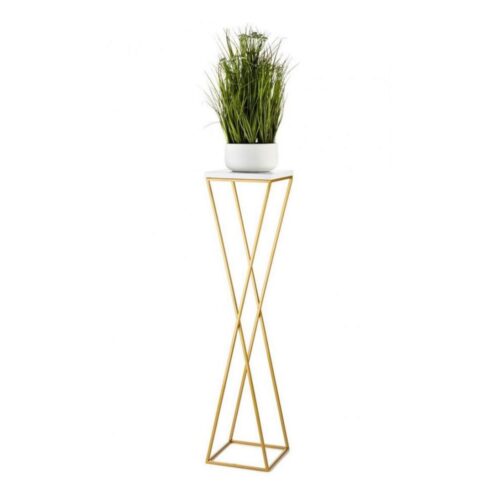 HowHomely Virágállvány LOFT 100x24 cm arany/fehér