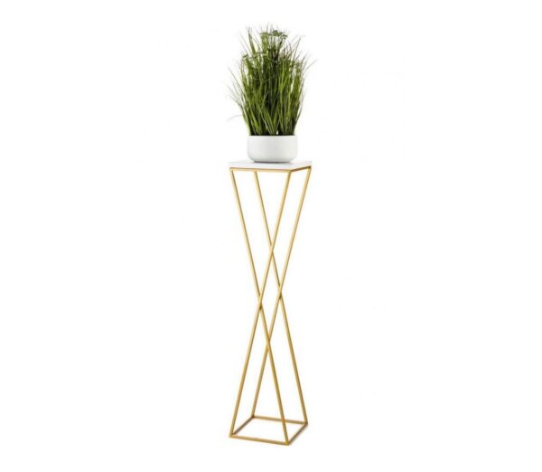 HowHomely Virágállvány LOFT 100x24 cm arany/fehér