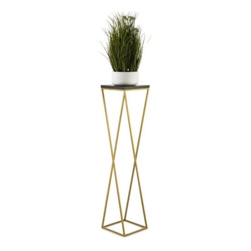 HowHomely Virágállvány LOFT 100x24 cm arany/fekete