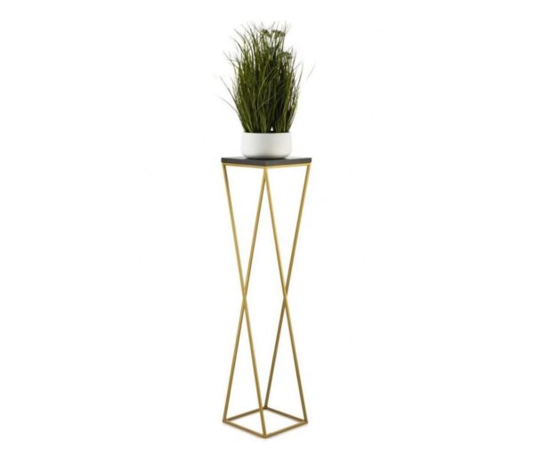 HowHomely Virágállvány LOFT 100x24 cm arany/fekete