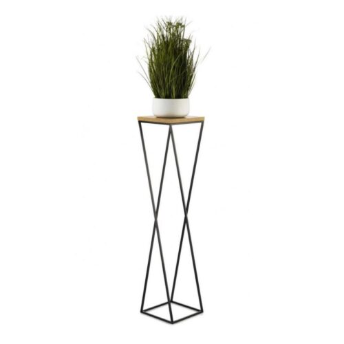 HowHomely Virágállvány LOFT 100x24 cm fekete/barna