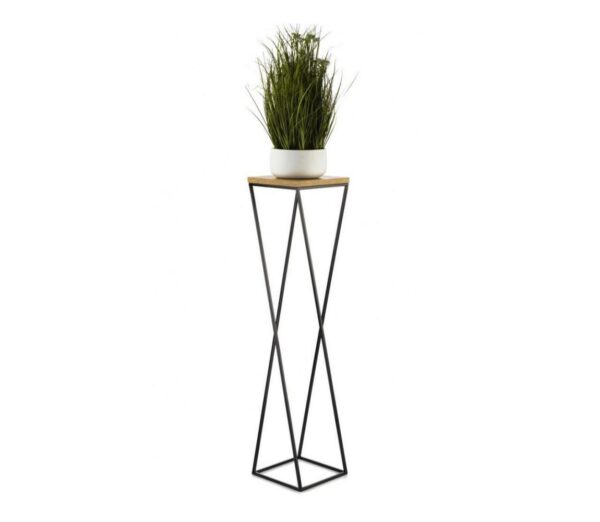 HowHomely Virágállvány LOFT 100x24 cm fekete/barna