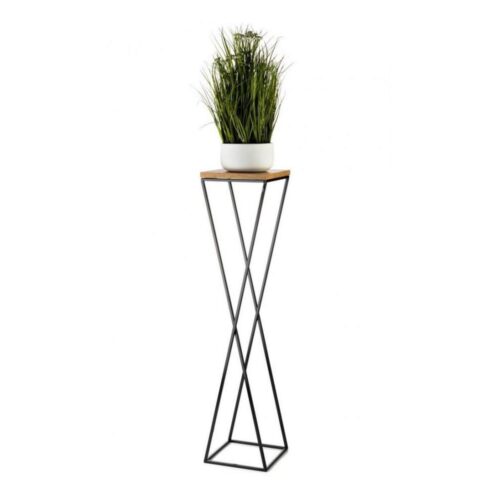 HowHomely Virágállvány LOFT 100x24 cm fekete/barna