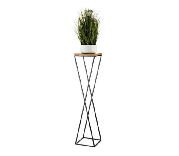 HowHomely Virágállvány LOFT 100x24 cm fekete/barna