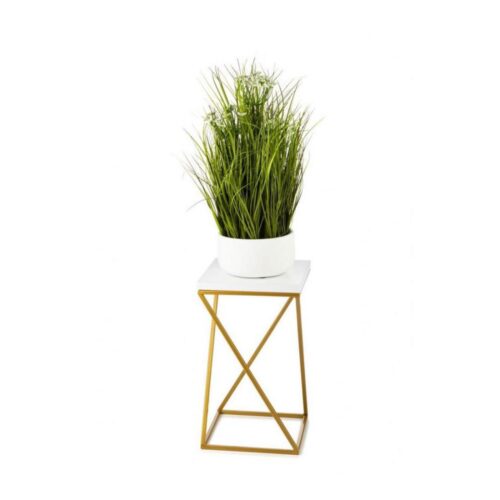 HowHomely Virágállvány LOFT 40x24 cm arany/fehér