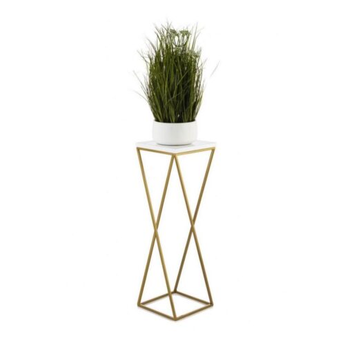 HowHomely Virágállvány LOFT 70x24 cm arany/fehér