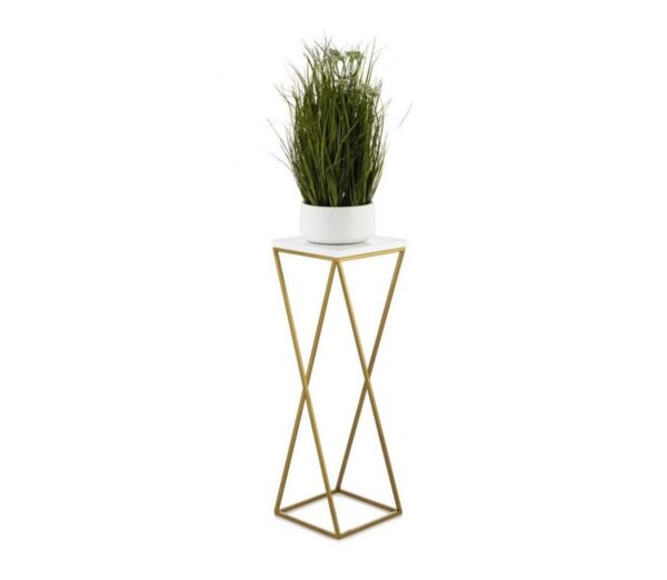 HowHomely Virágállvány LOFT 70x24 cm arany/fehér
