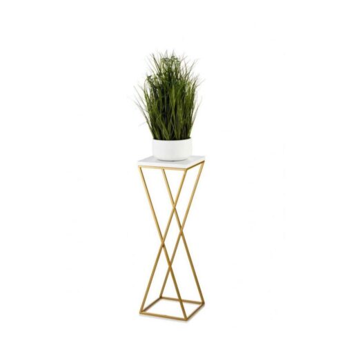 HowHomely Virágállvány LOFT 70x24 cm arany/fehér