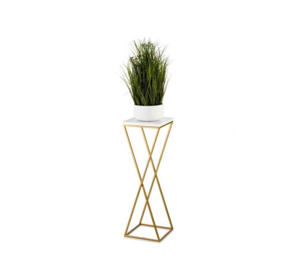 HowHomely Virágállvány LOFT 70x24 cm arany/fehér