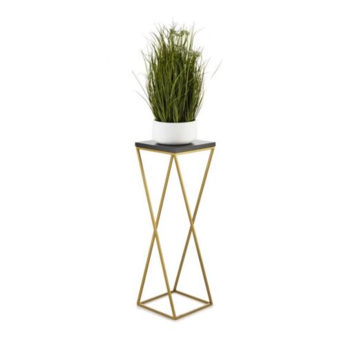 HowHomely Virágállvány LOFT 70x24 cm arany/fekete