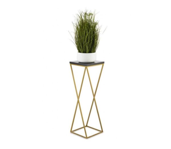 HowHomely Virágállvány LOFT 70x24 cm arany/fekete